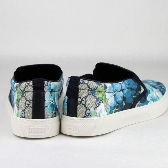 Gucci GG Supreme Canvas Slip-On \'Blue Floral\' Men’s 8.5